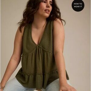 Torrid Olive Festi Babydoll Tank